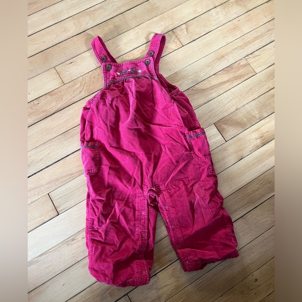 Janie and Jack‎ red deer corduroy overalls